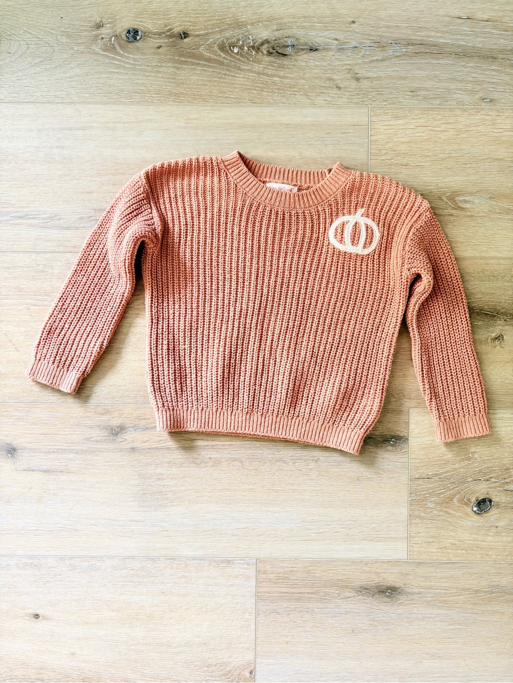 Cat & Jack Orange Knit Crewneck Sweater